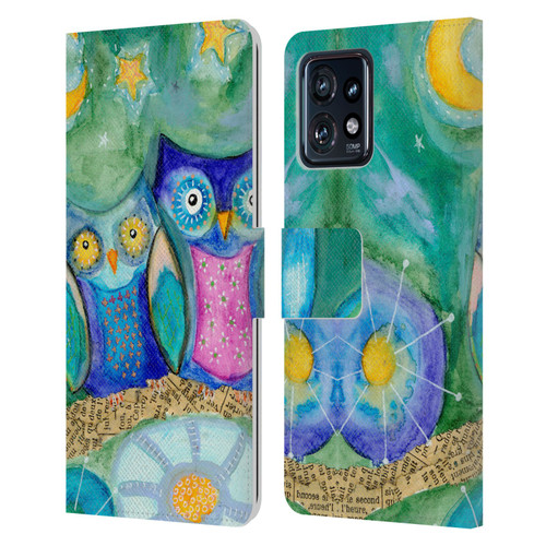 Wyanne Owl Wishing The Night Away Leather Book Wallet Case Cover For Motorola Moto Edge 40 Pro