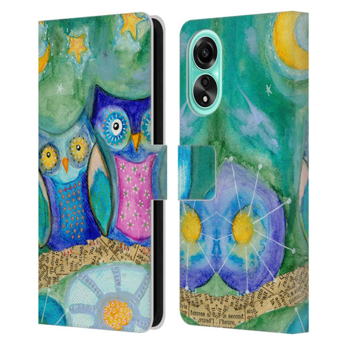 Wyanne Owl Wishing The Night Away Leather Book Wallet Case Cover For OPPO A78 4G