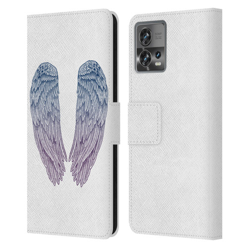 Rachel Caldwell Illustrations Angel Wings Leather Book Wallet Case Cover For Motorola Moto Edge 30 Fusion