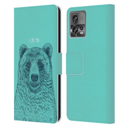 Rachel Caldwell Illustrations Bear Root Leather Book Wallet Case Cover For Motorola Moto Edge 30 Fusion