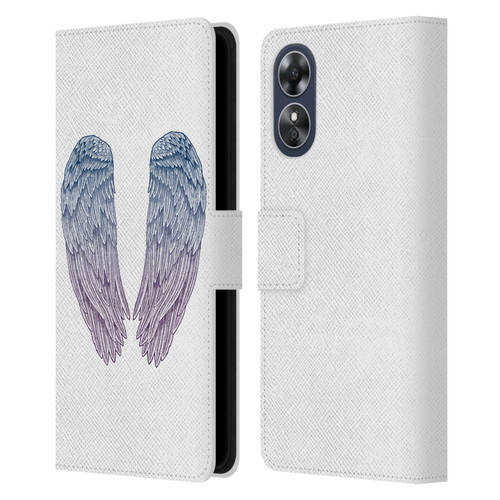 Rachel Caldwell Illustrations Angel Wings Leather Book Wallet Case Cover For OPPO A17