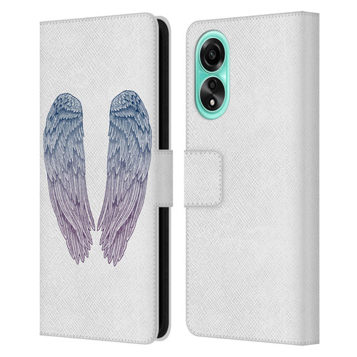 Rachel Caldwell Illustrations Angel Wings Leather Book Wallet Case Cover For OPPO A78 4G