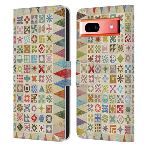Rachel Caldwell Patterns Jane Leather Book Wallet Case Cover For Google Pixel 7a