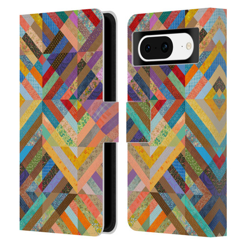 Rachel Caldwell Patterns Superst Leather Book Wallet Case Cover For Google Pixel 8