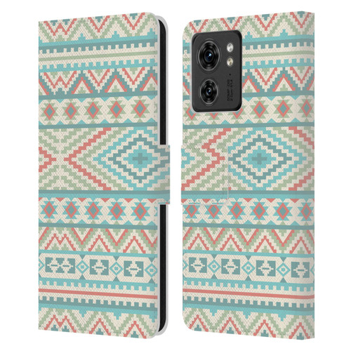 Rachel Caldwell Patterns Friendship Leather Book Wallet Case Cover For Motorola Moto Edge 40