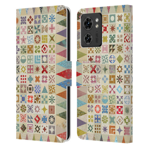 Rachel Caldwell Patterns Jane Leather Book Wallet Case Cover For Motorola Moto Edge 40