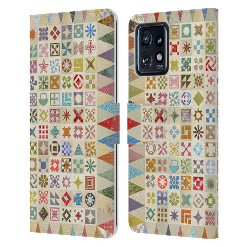 Rachel Caldwell Patterns Jane Leather Book Wallet Case Cover For Motorola Moto Edge 40 Pro