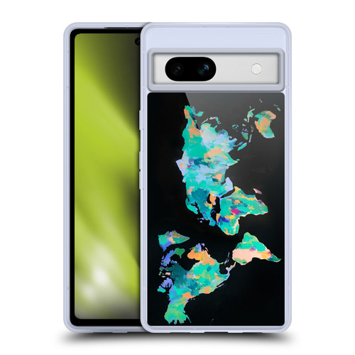 Mai Autumn Paintings World Map Soft Gel Case for Google Pixel 7a