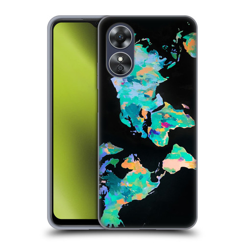 Mai Autumn Paintings World Map Soft Gel Case for OPPO A17