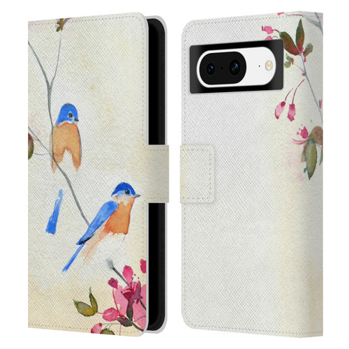 Mai Autumn Birds Blossoms Leather Book Wallet Case Cover For Google Pixel 8
