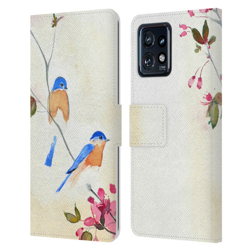 Mai Autumn Birds Blossoms Leather Book Wallet Case Cover For Motorola Moto Edge 40 Pro