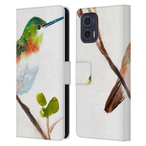 Mai Autumn Birds Hummingbird Leather Book Wallet Case Cover For Motorola Moto G73 5G