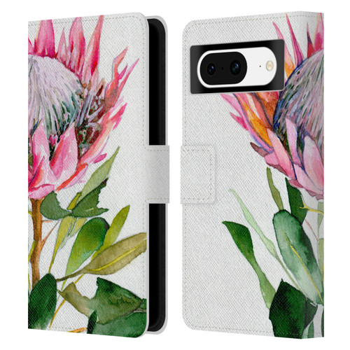Mai Autumn Floral Blooms Protea Leather Book Wallet Case Cover For Google Pixel 8
