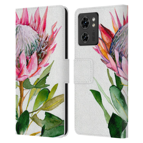 Mai Autumn Floral Blooms Protea Leather Book Wallet Case Cover For Motorola Moto Edge 40