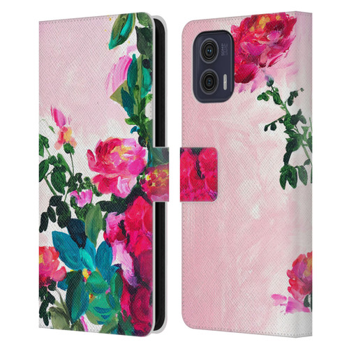 Mai Autumn Floral Garden Rose Leather Book Wallet Case Cover For Motorola Moto G73 5G