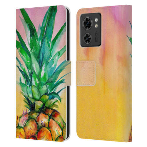Mai Autumn Paintings Ombre Pineapple Leather Book Wallet Case Cover For Motorola Moto Edge 40