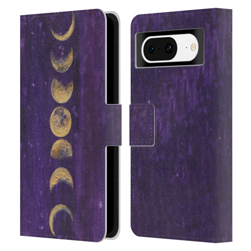 Mai Autumn Space And Sky Moon Phases Leather Book Wallet Case Cover For Google Pixel 8