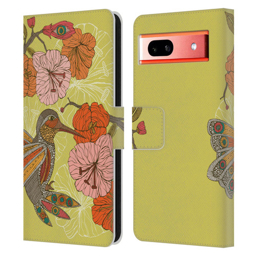 Valentina Birds Hummingbird Flower Leather Book Wallet Case Cover For Google Pixel 7a
