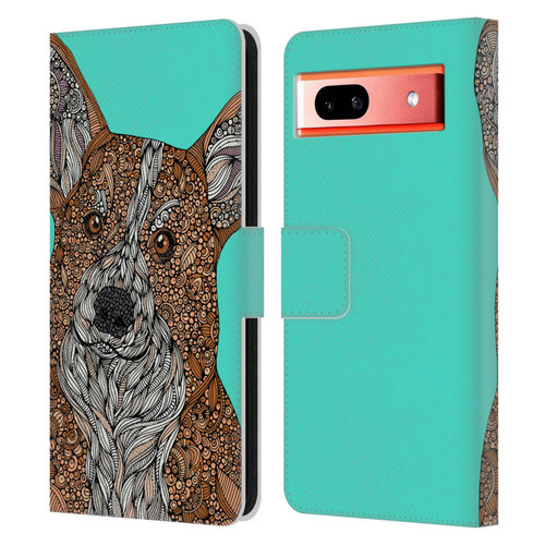 Valentina Dogs Corgi Leather Book Wallet Case Cover For Google Pixel 7a