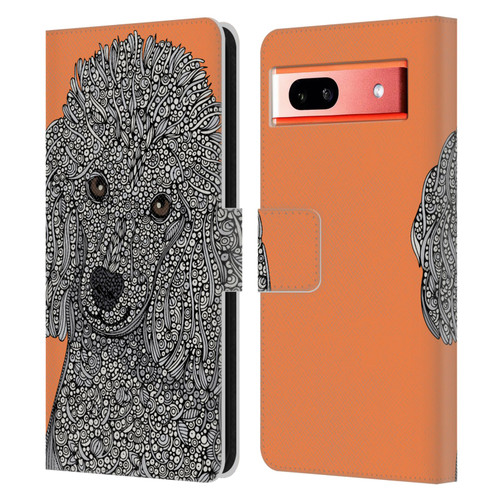 Valentina Dogs Poodle Leather Book Wallet Case Cover For Google Pixel 7a