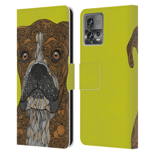 Valentina Dogs Boxer Leather Book Wallet Case Cover For Motorola Moto Edge 30 Fusion