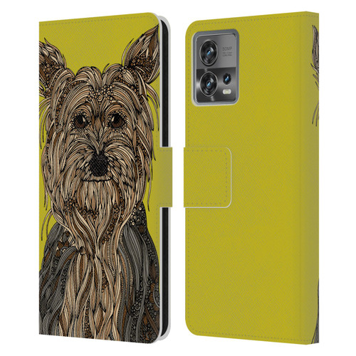 Valentina Dogs Yorkshire Terrier Leather Book Wallet Case Cover For Motorola Moto Edge 30 Fusion