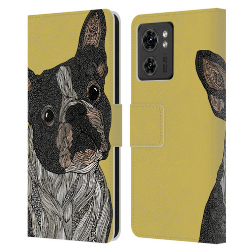 Valentina Dogs French Bulldog Leather Book Wallet Case Cover For Motorola Moto Edge 40