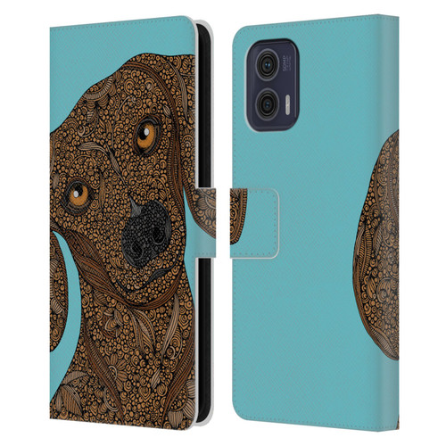 Valentina Dogs Dachshund Leather Book Wallet Case Cover For Motorola Moto G73 5G