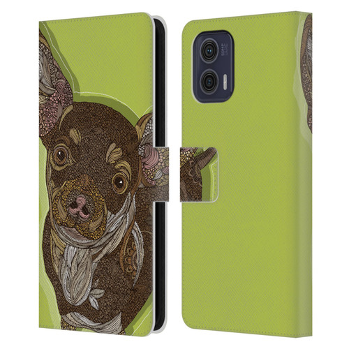 Valentina Dogs Chihuahua Leather Book Wallet Case Cover For Motorola Moto G73 5G