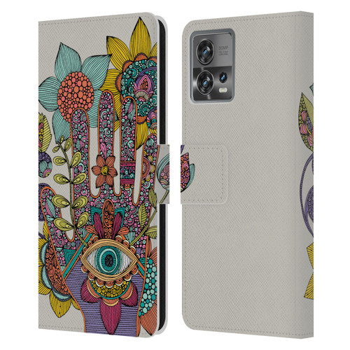 Valentina Symbols Illustration Hamsa Leather Book Wallet Case Cover For Motorola Moto Edge 30 Fusion