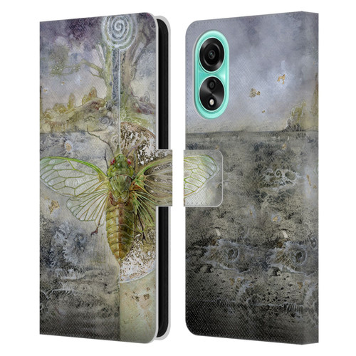 Stephanie Law Immortal Ephemera Cicada Leather Book Wallet Case Cover For OPPO A78 4G