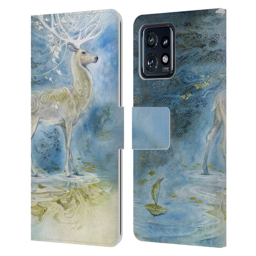Stephanie Law Stag Sonata Cycle Deer Leather Book Wallet Case Cover For Motorola Moto Edge 40 Pro