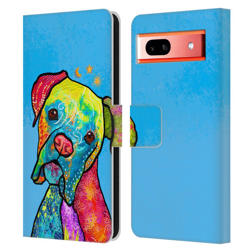 Duirwaigh Animals Boxer Dog Leather Book Wallet Case Cover For Google Pixel 7a