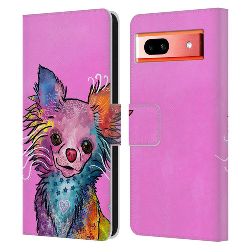 Duirwaigh Animals Chihuahua Dog Leather Book Wallet Case Cover For Google Pixel 7a