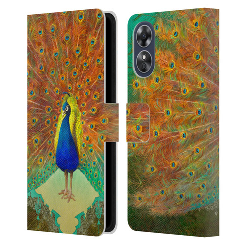 Duirwaigh Animals Peacock Leather Book Wallet Case Cover For OPPO A17