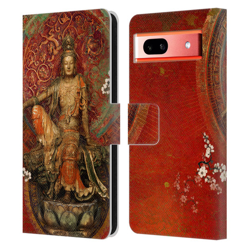 Duirwaigh God Quan Yin Leather Book Wallet Case Cover For Google Pixel 7a