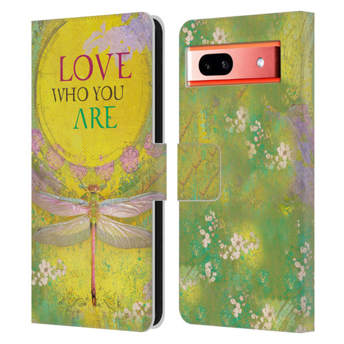 Duirwaigh Insects Dragonfly 3 Leather Book Wallet Case Cover For Google Pixel 7a