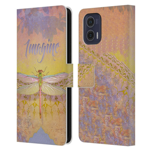 Duirwaigh Insects Dragonfly 2 Leather Book Wallet Case Cover For Motorola Moto G73 5G