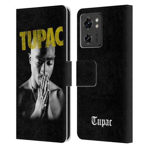 Tupac Shakur Key Art Golden Leather Book Wallet Case Cover For Motorola Moto Edge 40