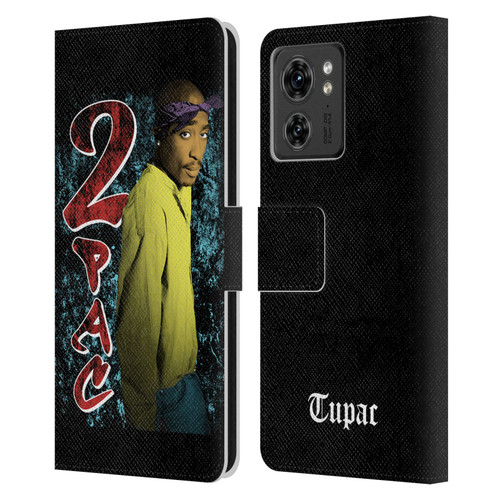 Tupac Shakur Key Art Vintage Leather Book Wallet Case Cover For Motorola Moto Edge 40