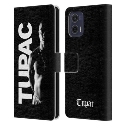 Tupac Shakur Key Art Black And White Leather Book Wallet Case Cover For Motorola Moto G73 5G