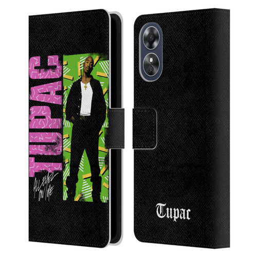 Tupac Shakur Key Art Distressed Look Leather Book Wallet Case Cover For OPPO A17