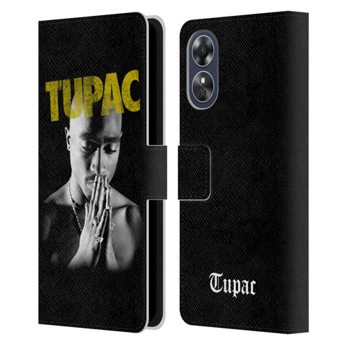 Tupac Shakur Key Art Golden Leather Book Wallet Case Cover For OPPO A17