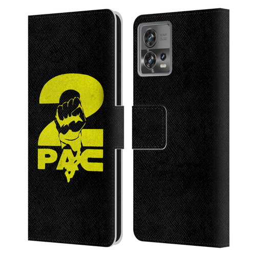Tupac Shakur Logos Yellow Fist Leather Book Wallet Case Cover For Motorola Moto Edge 30 Fusion