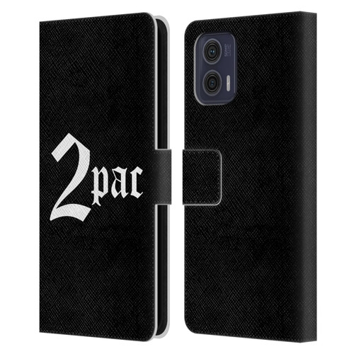 Tupac Shakur Logos Old English Leather Book Wallet Case Cover For Motorola Moto G73 5G
