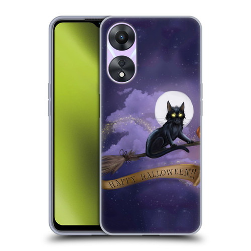 Ash Evans Black Cats Happy Halloween Soft Gel Case for OPPO A78 4G