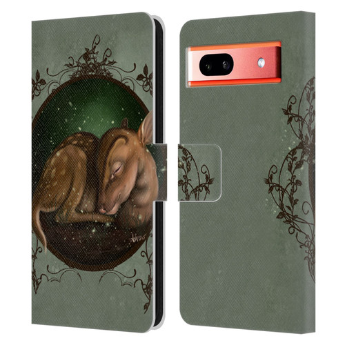 Ash Evans Animals Foundling Fawn Leather Book Wallet Case Cover For Google Pixel 7a