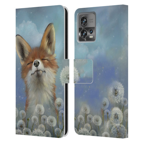 Ash Evans Animals Dandelion Fox Leather Book Wallet Case Cover For Motorola Moto Edge 30 Fusion
