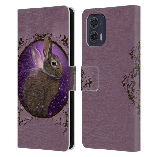 Ash Evans Animals Rabbit Leather Book Wallet Case Cover For Motorola Moto G73 5G