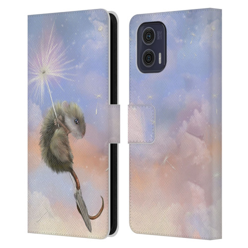 Ash Evans Animals Dandelion Mouse Leather Book Wallet Case Cover For Motorola Moto G73 5G
